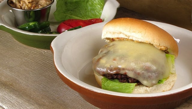 5670800554 6bf3f6b59b z Outlaw Cheese Burgers with Roasted Red Onion Jalapeno Mayo