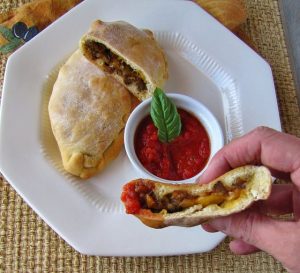 Sausage and Pepper Calzones 300x273 Sausage and Pepper Calzones