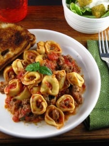 8406626071 a4aa327f5d z 1 225x300 Easy  Cheese Tortellini with Meat Sauce | Miss in the Kitchen
