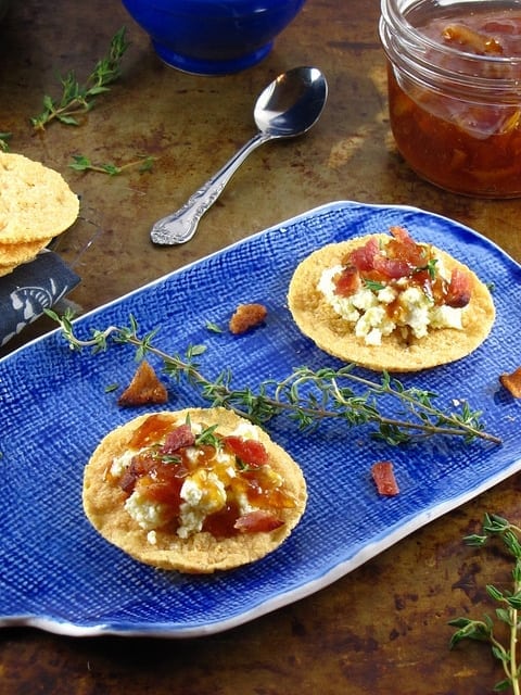 8427772319 160ddf4537 z Bacon Ricotta & Orange Marmalade Topped Parmesan Crisps