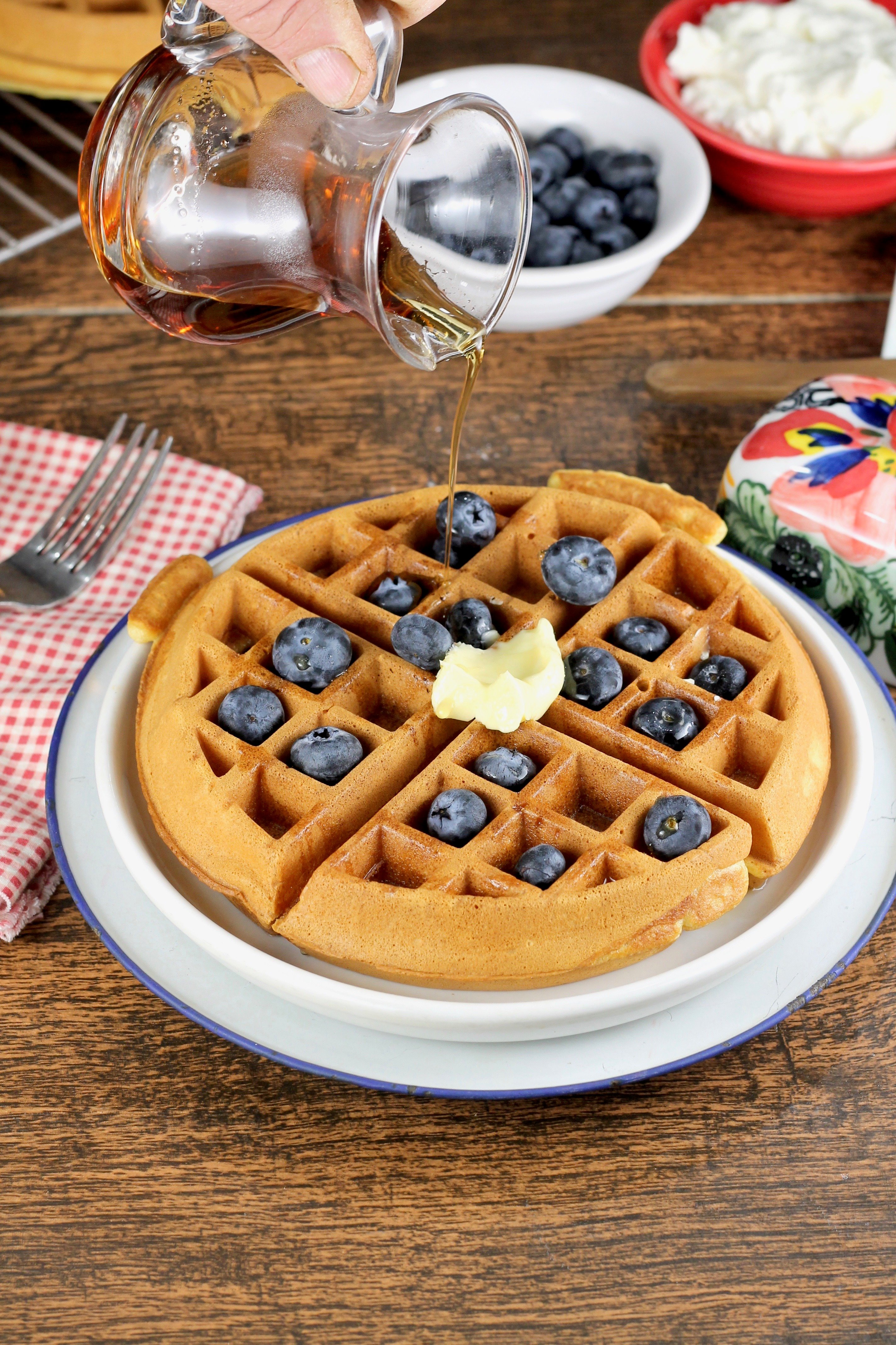 Mini Belgian Waffles With Fresh Berries And Maple Syrup by kitchnkid, Quick & Easy Recipe