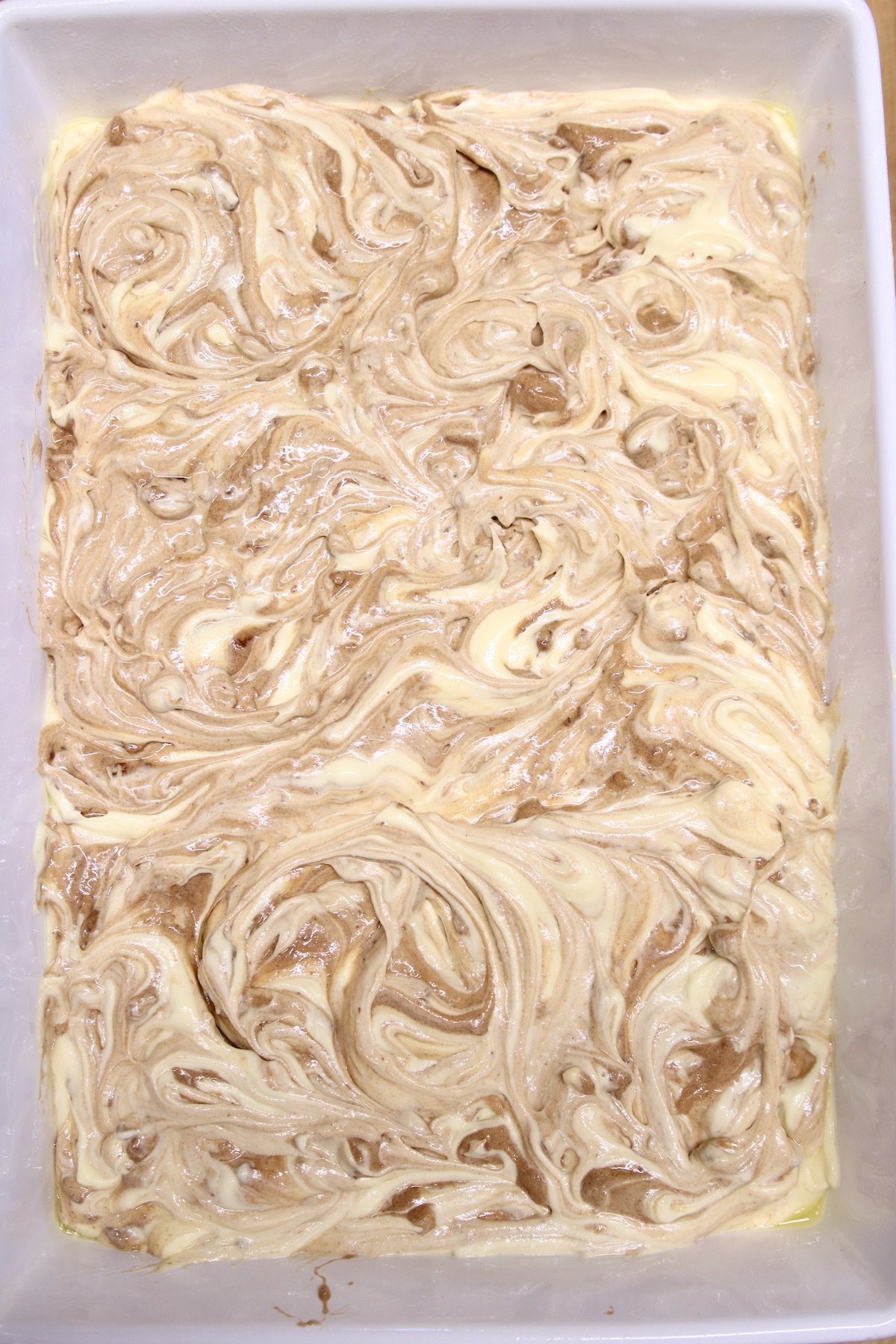 marble swirled cinnamon coffee cake -not baked