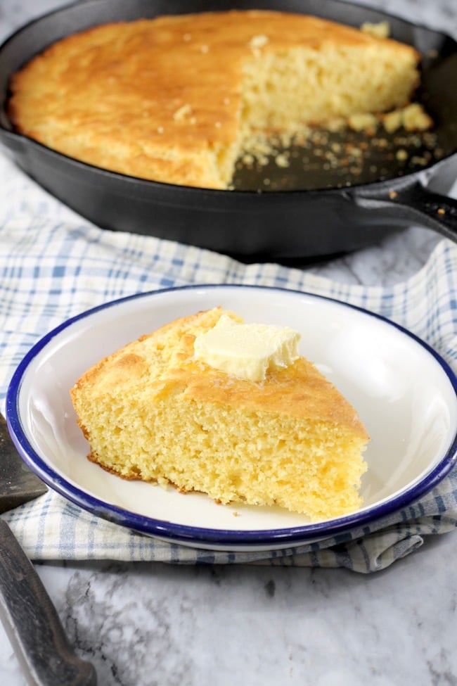 Skillet Cornbread with butter