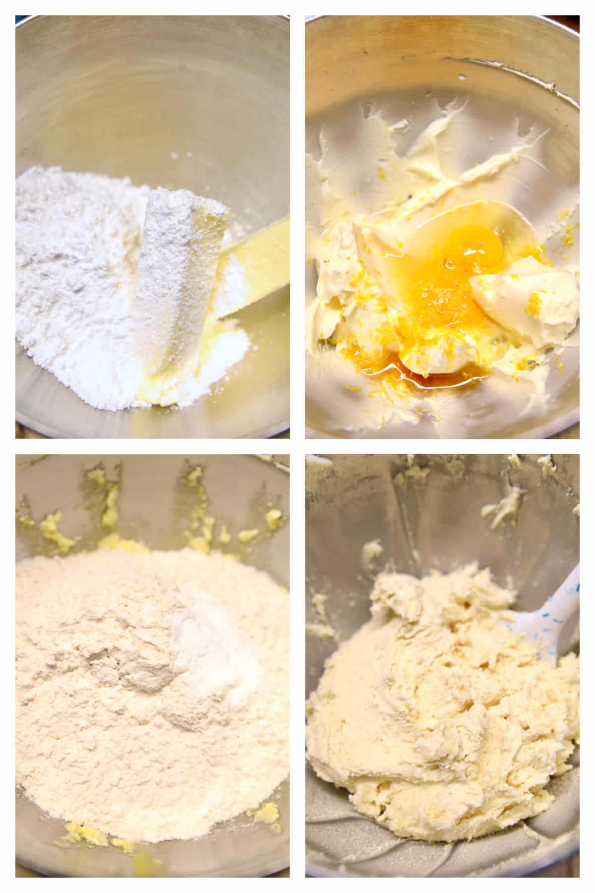 Collage making lemon cookie dough.