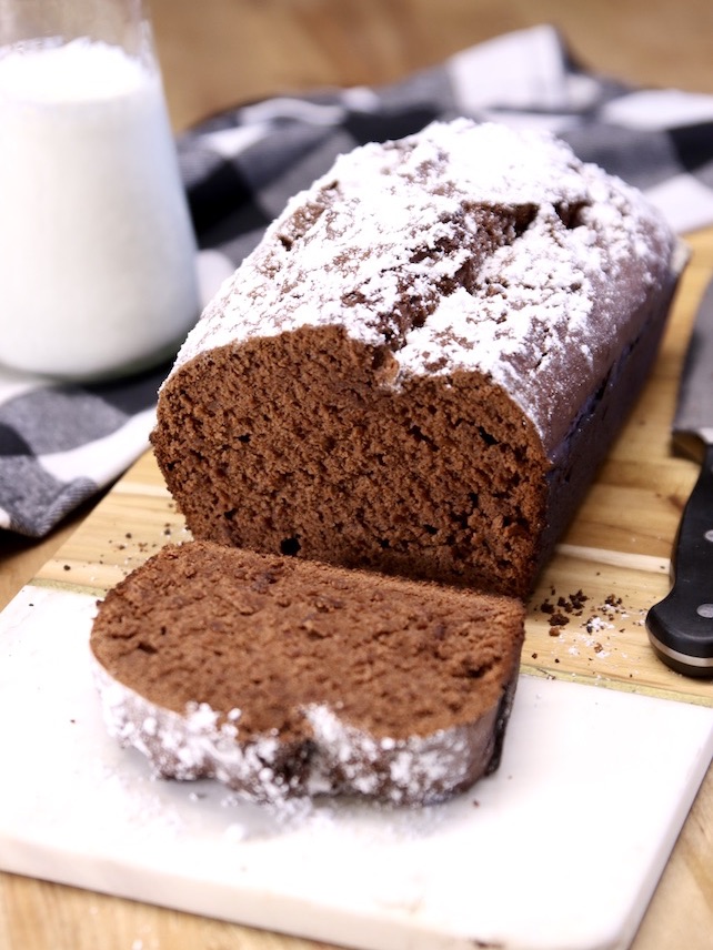 Chocolate banana bread loaf.