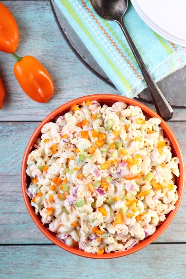 The Best Macaroni Salad Recipe with Sweet Peppers