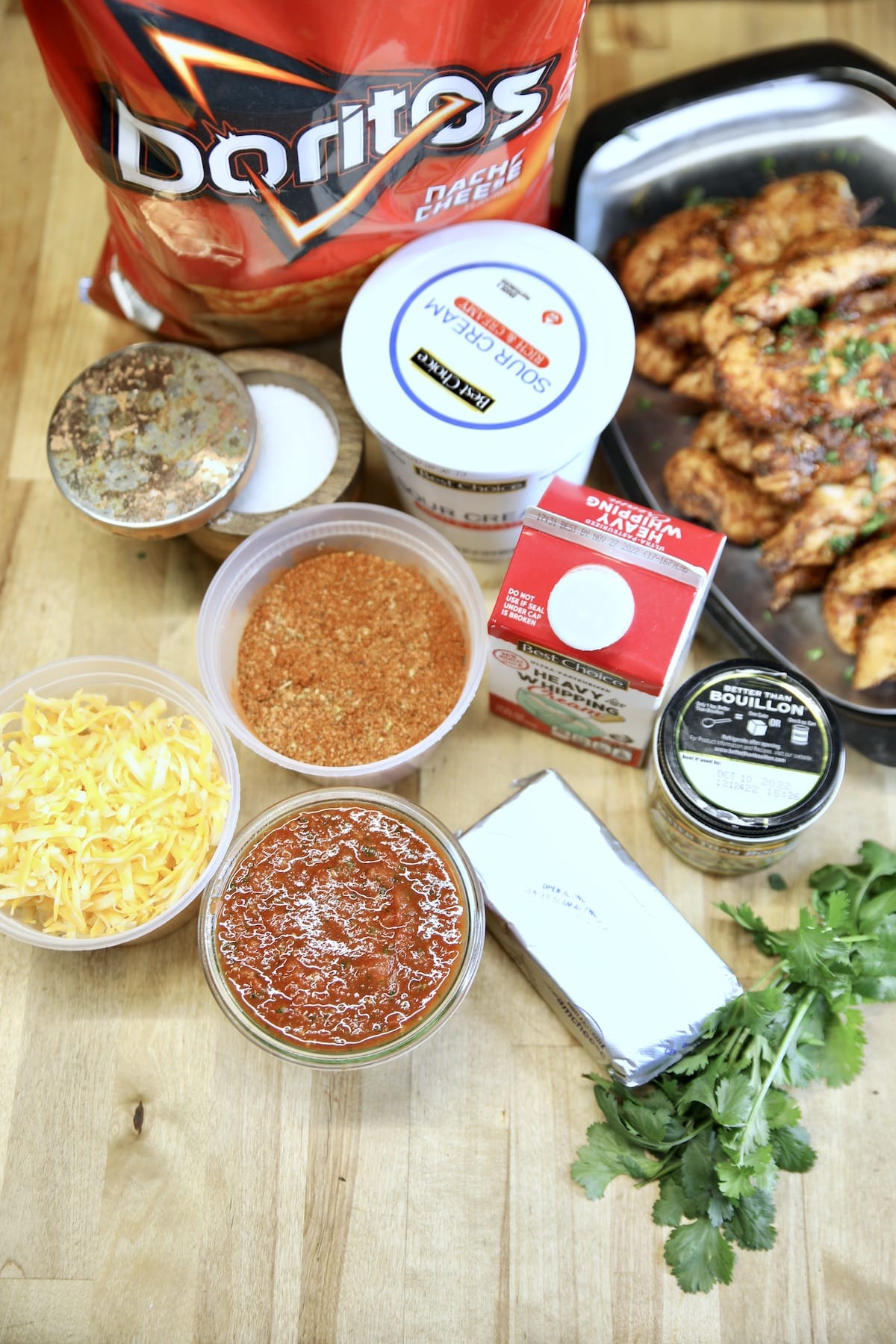 Ingredients for Doritos chicken casserole.