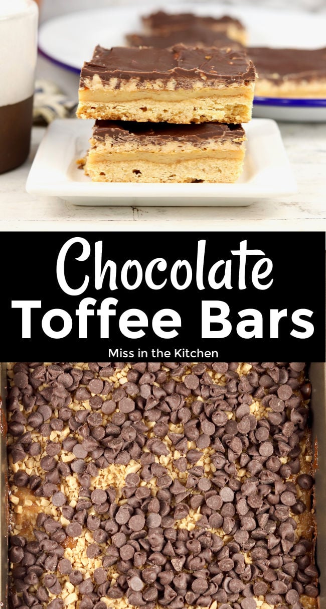 Chocolate Toffee Bars collage with text overlay