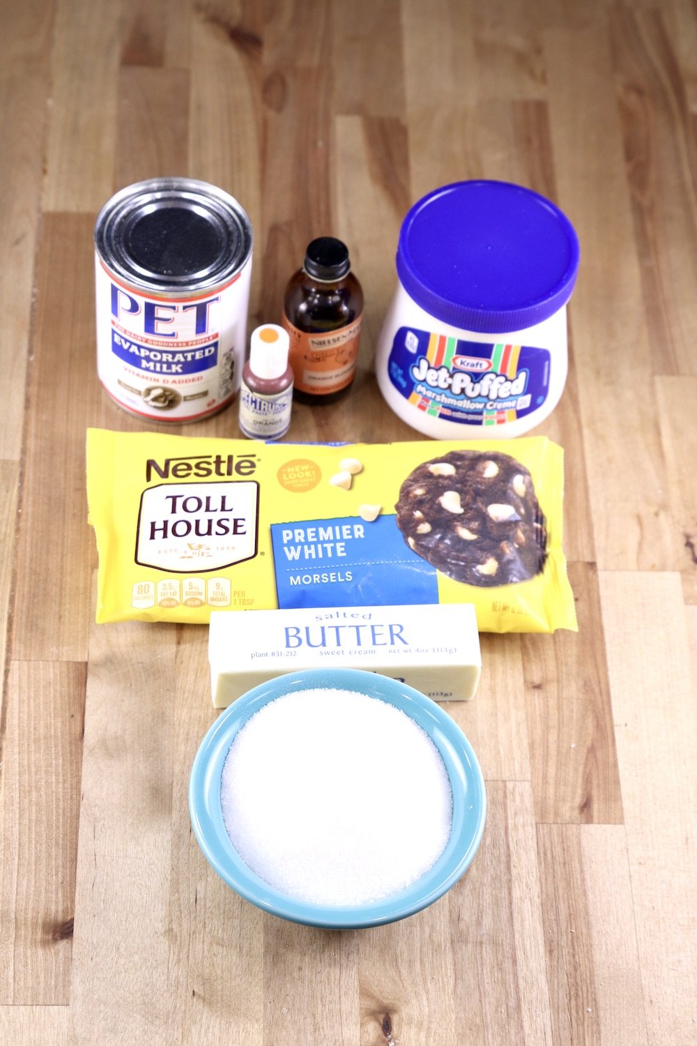 Ingredients for Creamsicle Fudge