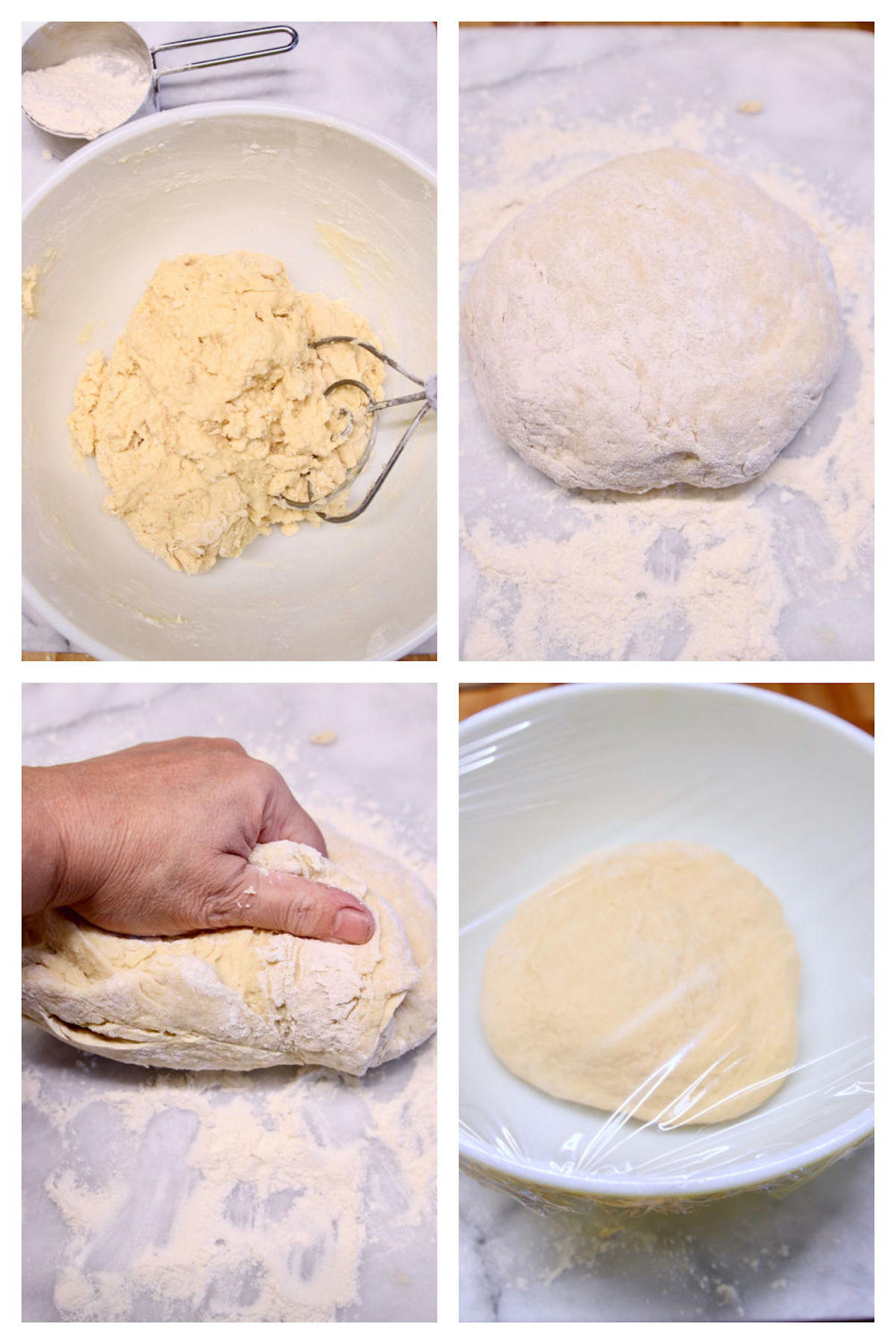 step by step kneading yeast dough
