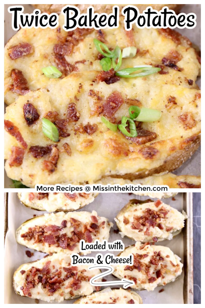 collage of twice baked potatoes with text overlay