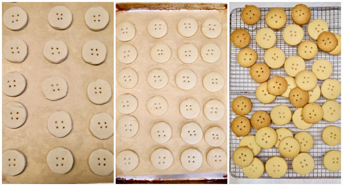 Collage: Baking shortbread cookies.