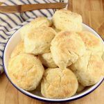 Buttermilk biscuits in a pie tin