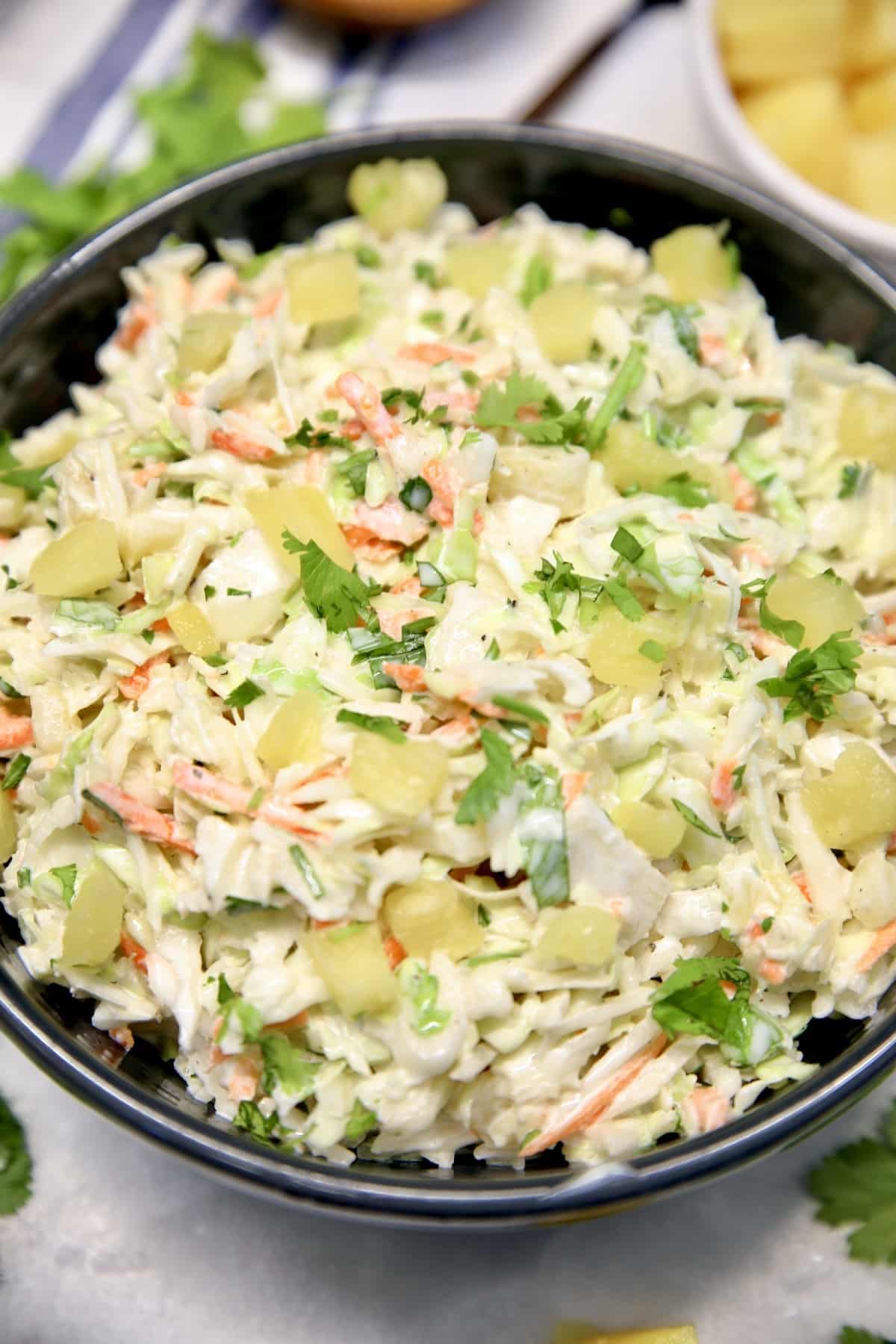 Pineapple Coleslaw in a bowl.