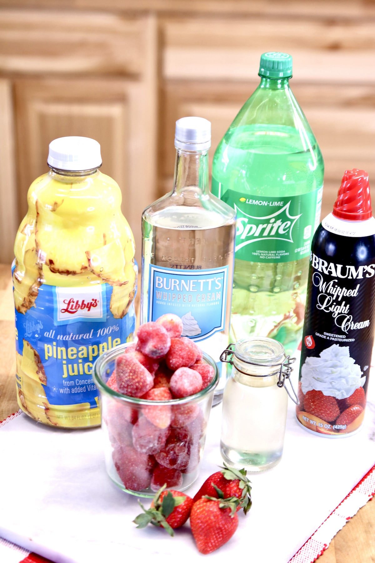ingredients for strawberry vodka cocktails