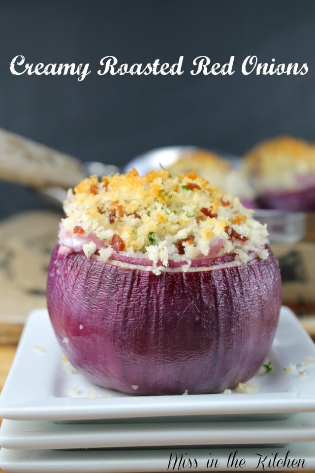 Creamy Roasted Red Onions from Miss in the Kitchen