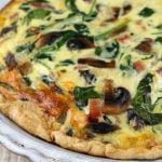 Ham, Mushroom & Spinach Quiche Recipe for brunch or dinner. From MissintheKitchen.com