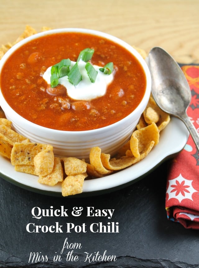 Quick and Easy Crock Pot Chili from Miss in the Kitchen