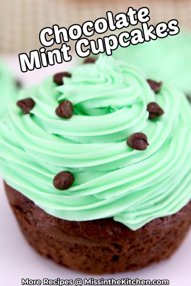 Chocolate Mint Cupcakes with text overlay