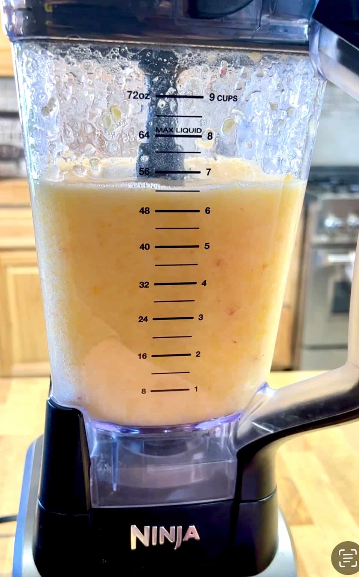 Blended peaches and wine.