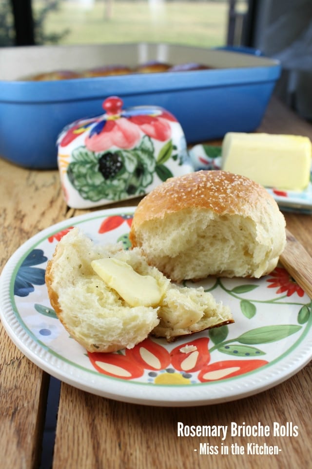 | Rosemary Brioche Rolls from Miss in the Kitchen