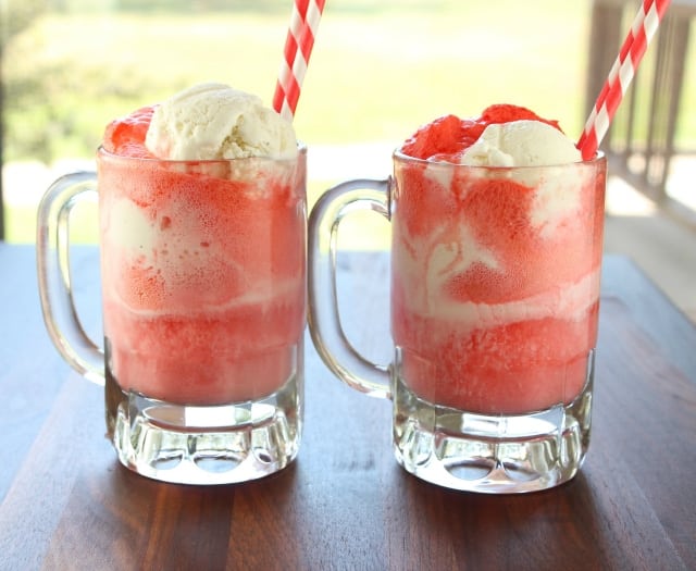 Fizzy Fruity Ice Cream Floats from Miss in the Kitchen