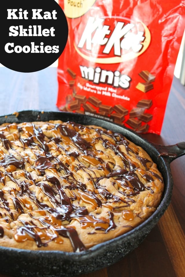 Kit Kat Skillet Cookies from missinthekitchen.com #recipe #cookies