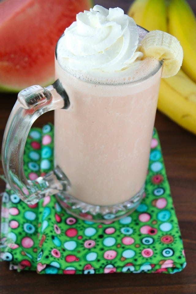 Banana Watermelon Smoothie from Miss in then Kitchen