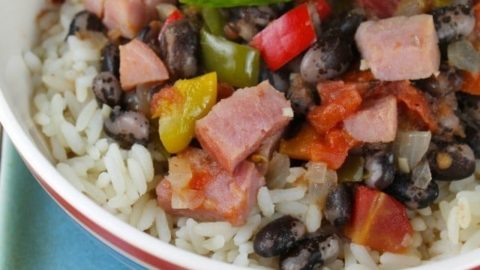 Ham with Orca Beans and Rice