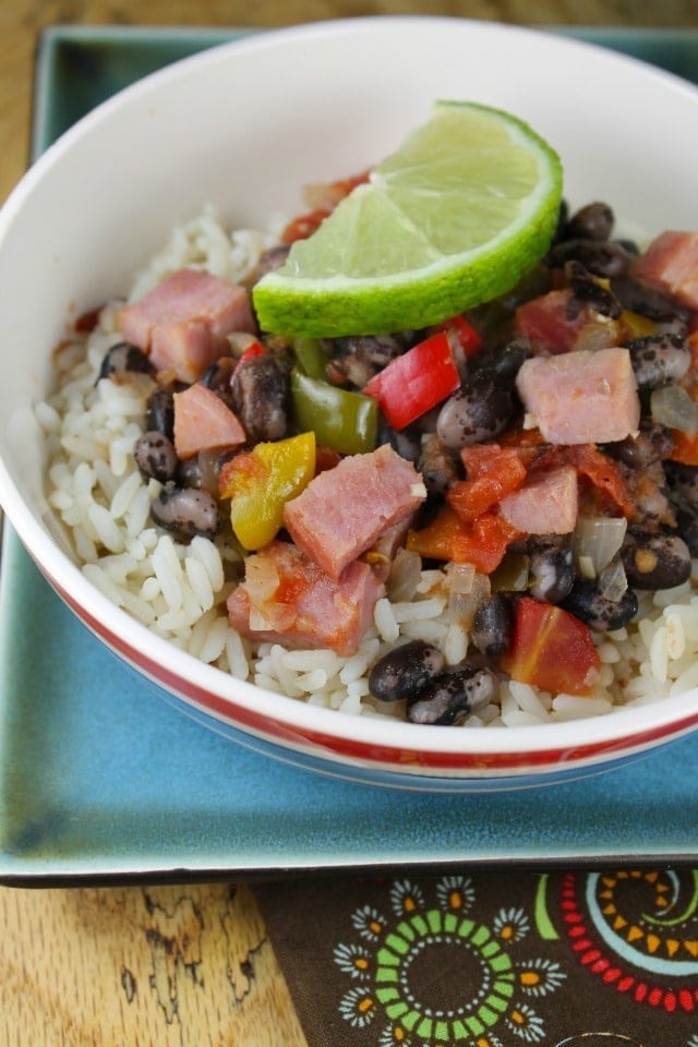 Ham with Orca Beans and Rice from missinthekitchen.com