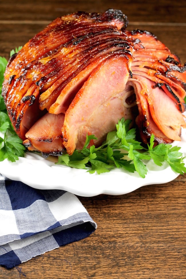 Peach and Ginger Glazed Ham ~ Spiral sliced from Petit Jean Meats