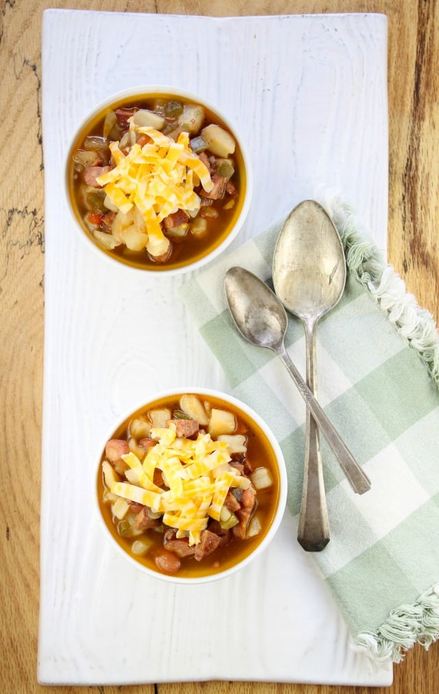 Chorizo and Potato Soup From Miss in the Kitchen