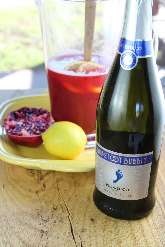 Barefoot Bubbly Prosecco Sparkling Strawberry Pomegranate Cocktails