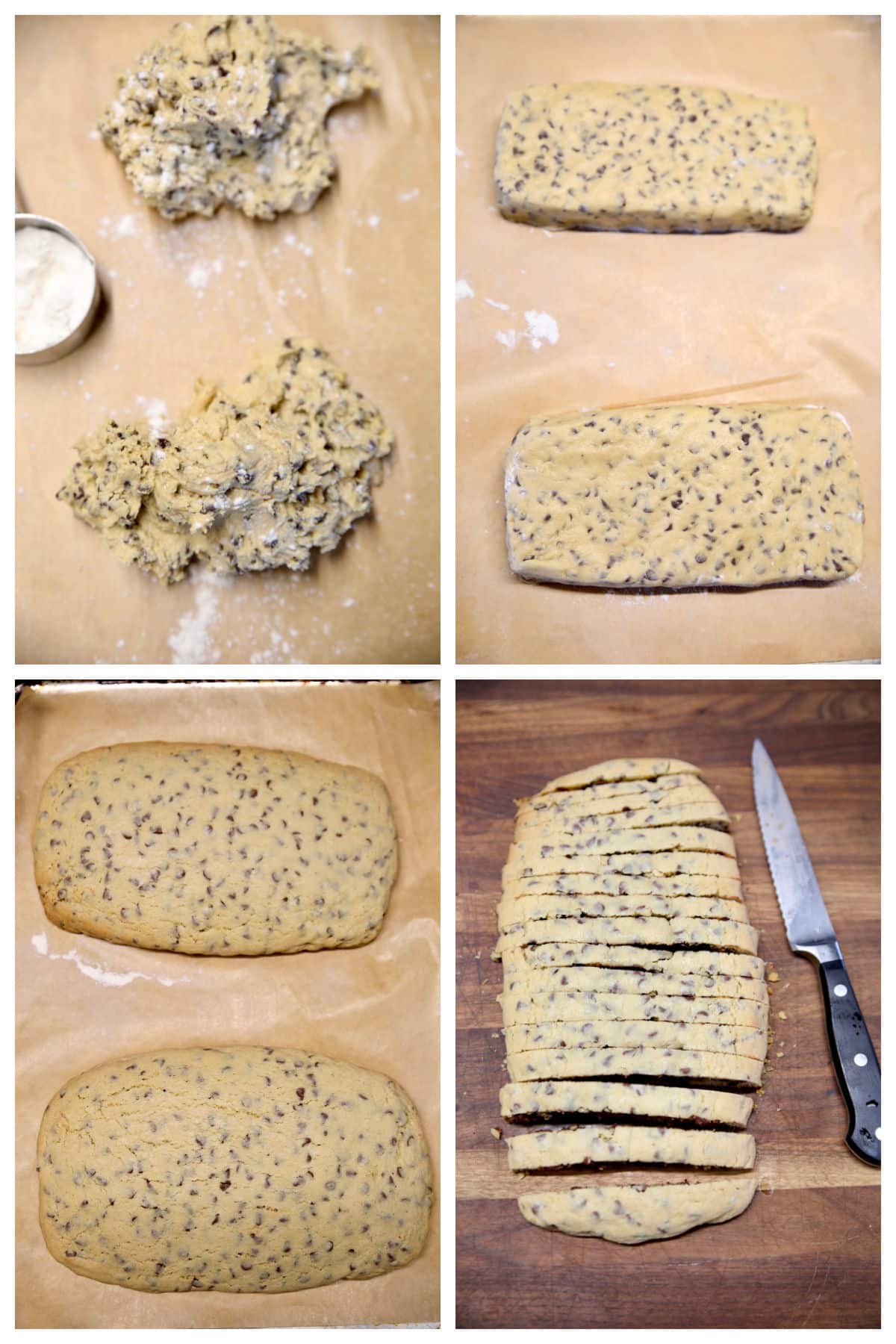 Collage shaping and baking biscotti.