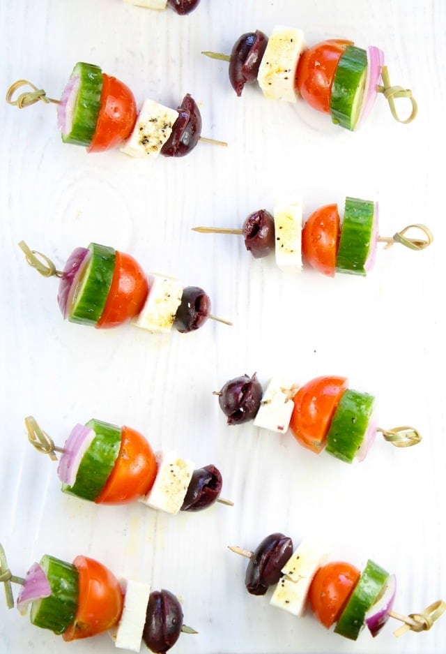 Greek Salad Skewers for #Progressive Eats from Miss in the Kitchen
