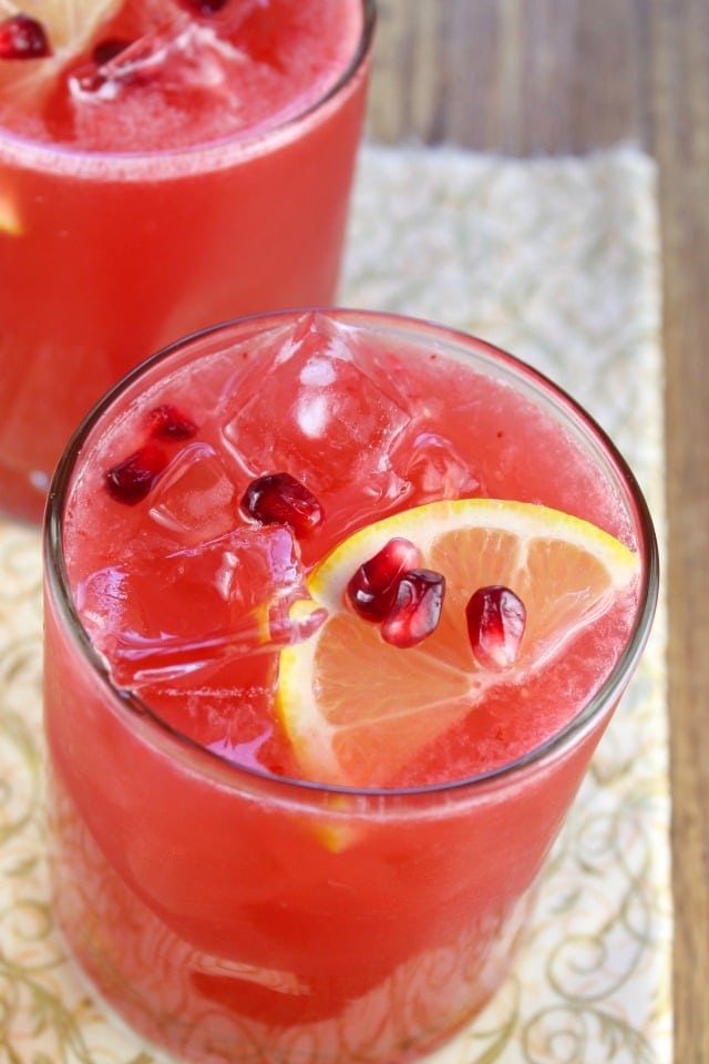 Sparkling Strawberry Pomegranate Cocktails Recipe from missinthekitchen.com