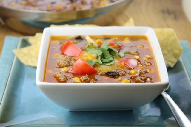 Easy Taco Soup from Miss in the Kitchen