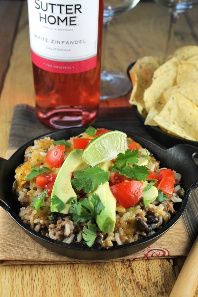 Tex-Mex Cheesy Rice Casserole with Ground Beef from Miss in the Kitchen