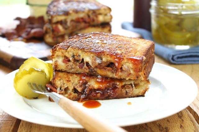 Barbecue Beef & Bacon Grilled Cheese Sandwich from Miss in the Kitchen