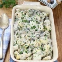 Chicken and Mushroom Tortellini Bake from Miss in the Kitchen