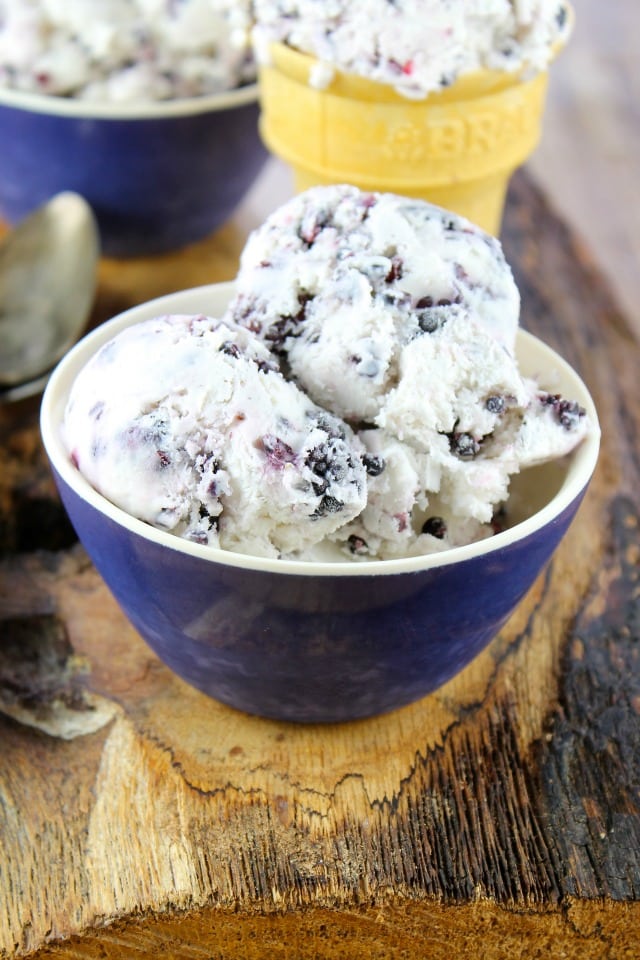 Blackberries and Cream Ice Cream No Churn Recipe from missinthekitchen.com #ProgressiveEats