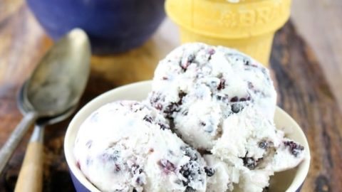 Blackberries and Cream Ice Cream is an easy and delicious no churn recipe from Miss in the Kitchen #ProgressiveEats