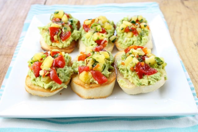 Pineapple Pico de Gallo Avocado Toasts from Miss in the Kitchen