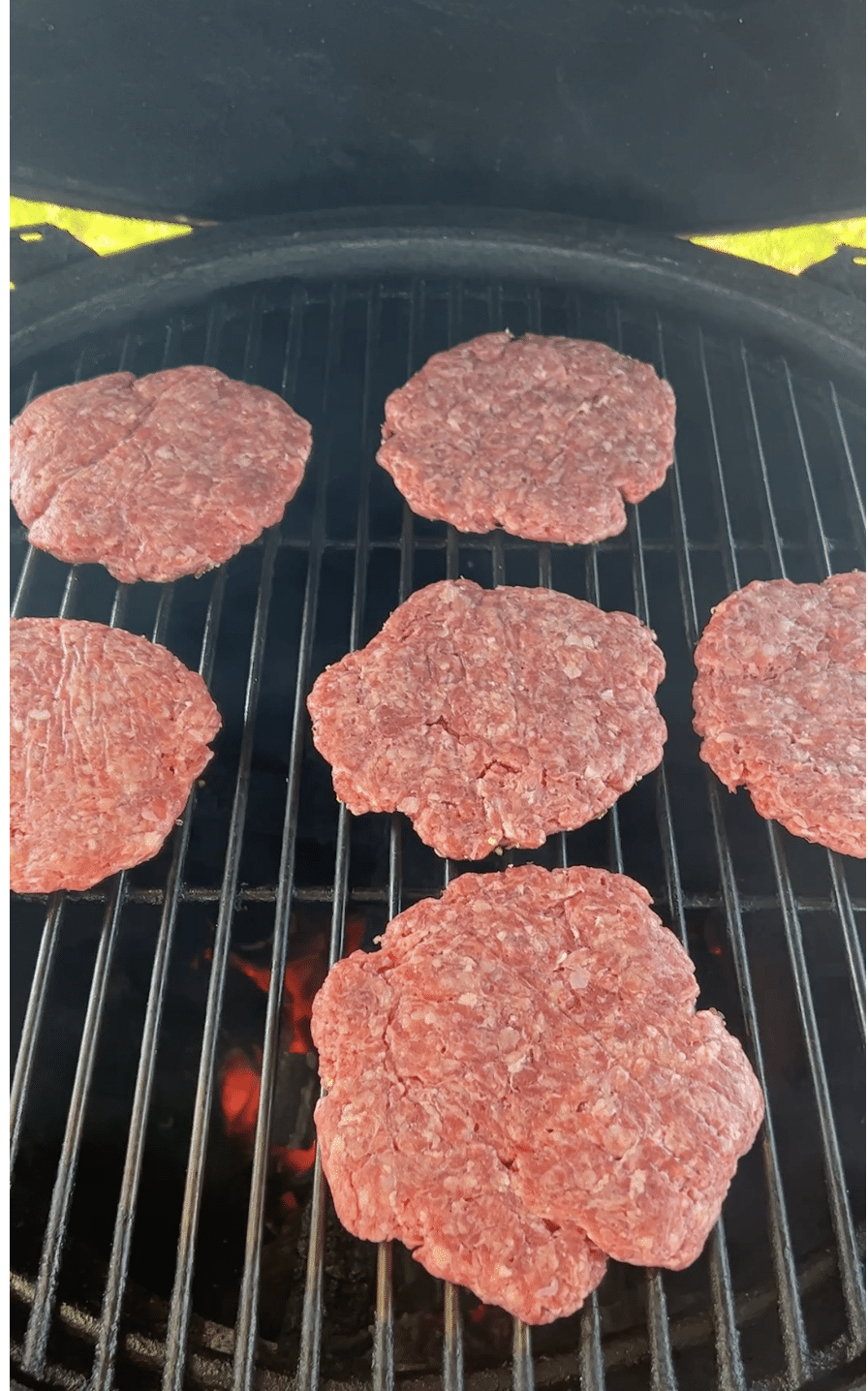 Grilling burgers.