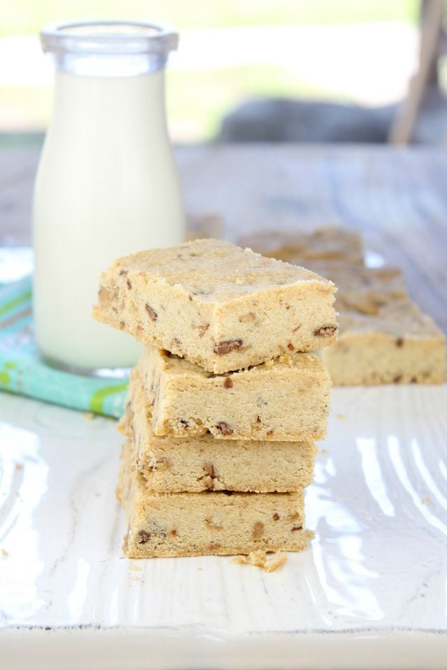 Heath Shortbread Bars Recipe from Miss in the Kitchen