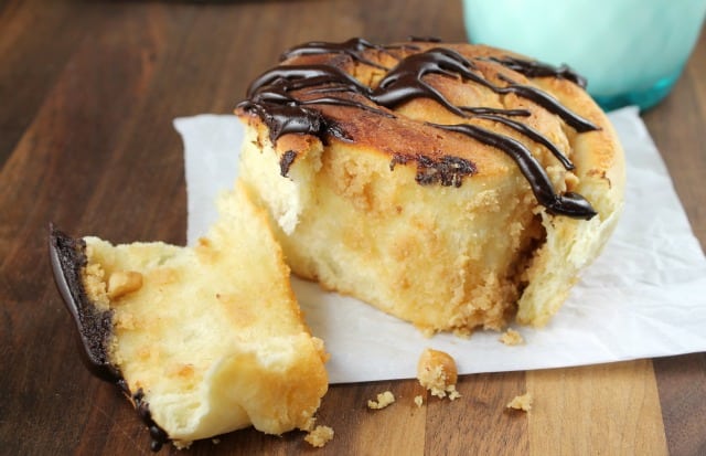 Peanut Butter Sweet Rolls with Chocolate Drizzle Recipe ~ missinthekitchen.com