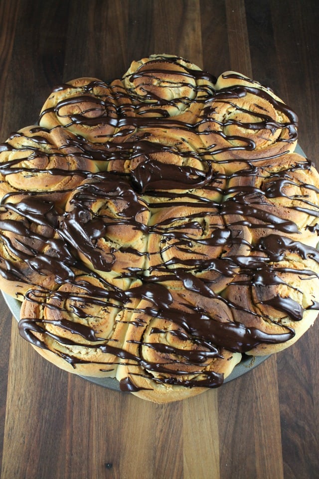 Peanut Butter Sweet Rolls with Chocolate Drizzle from Miss in the Kitchen