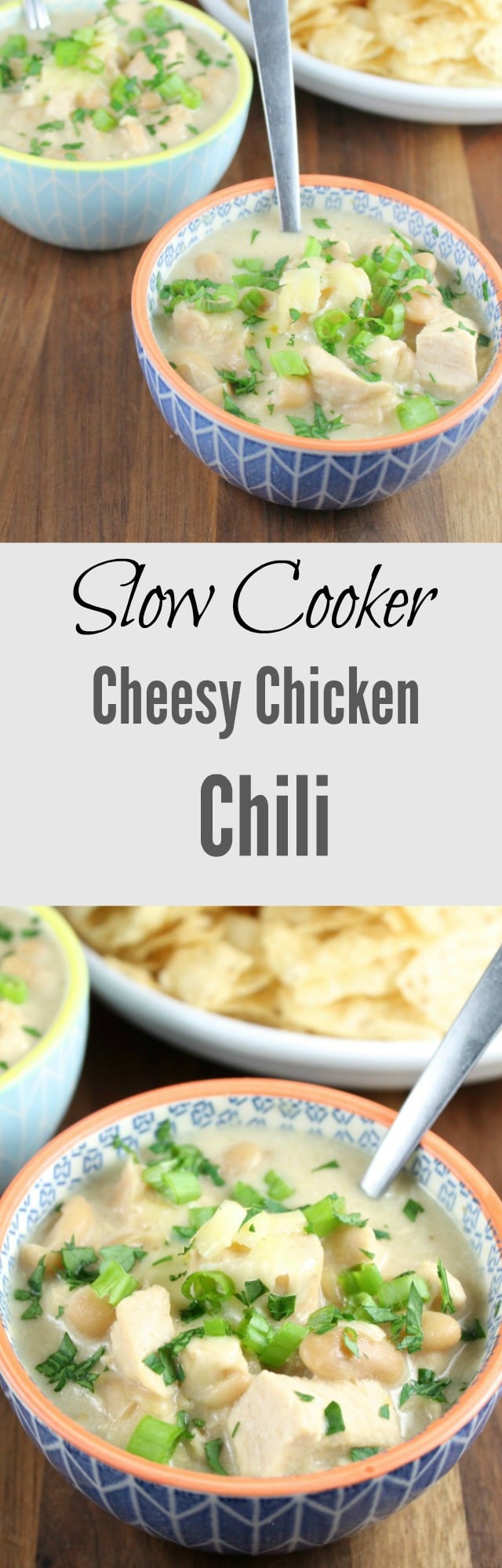 Slow Cooker Cheesy Chicken Chili
