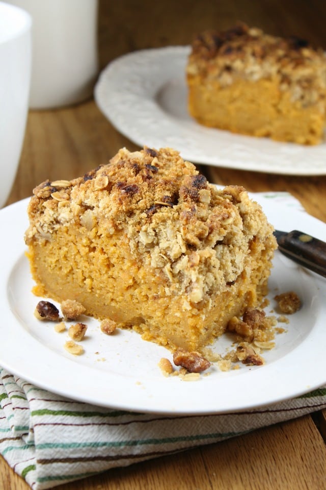 Recipe for Sweet Potato Bars with Streusel Topping using Bob Evans Mashed Sweet Potatoes from MissintheKitchen.com #sponsored