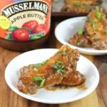 Asian Chicken Wings Recipe made with Musselman's Apple Butter for a great game day appetizer from MissintheKitchen.com #AppleButterSpin